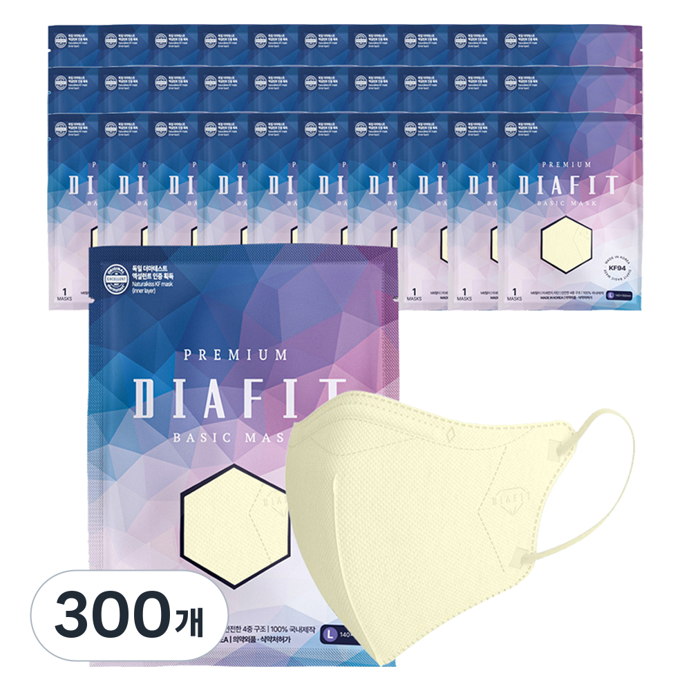 내추럴키스 다이아핏 새부리형 마스크 대형 KF94, 아이보리, 300개, 1개입 59,840원