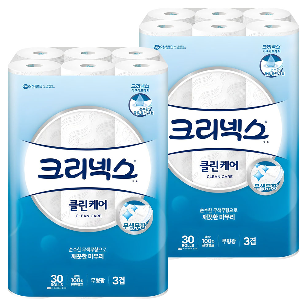 크리넥스 클린케어 천연펄프 3겹 고급롤화장지 30,610원