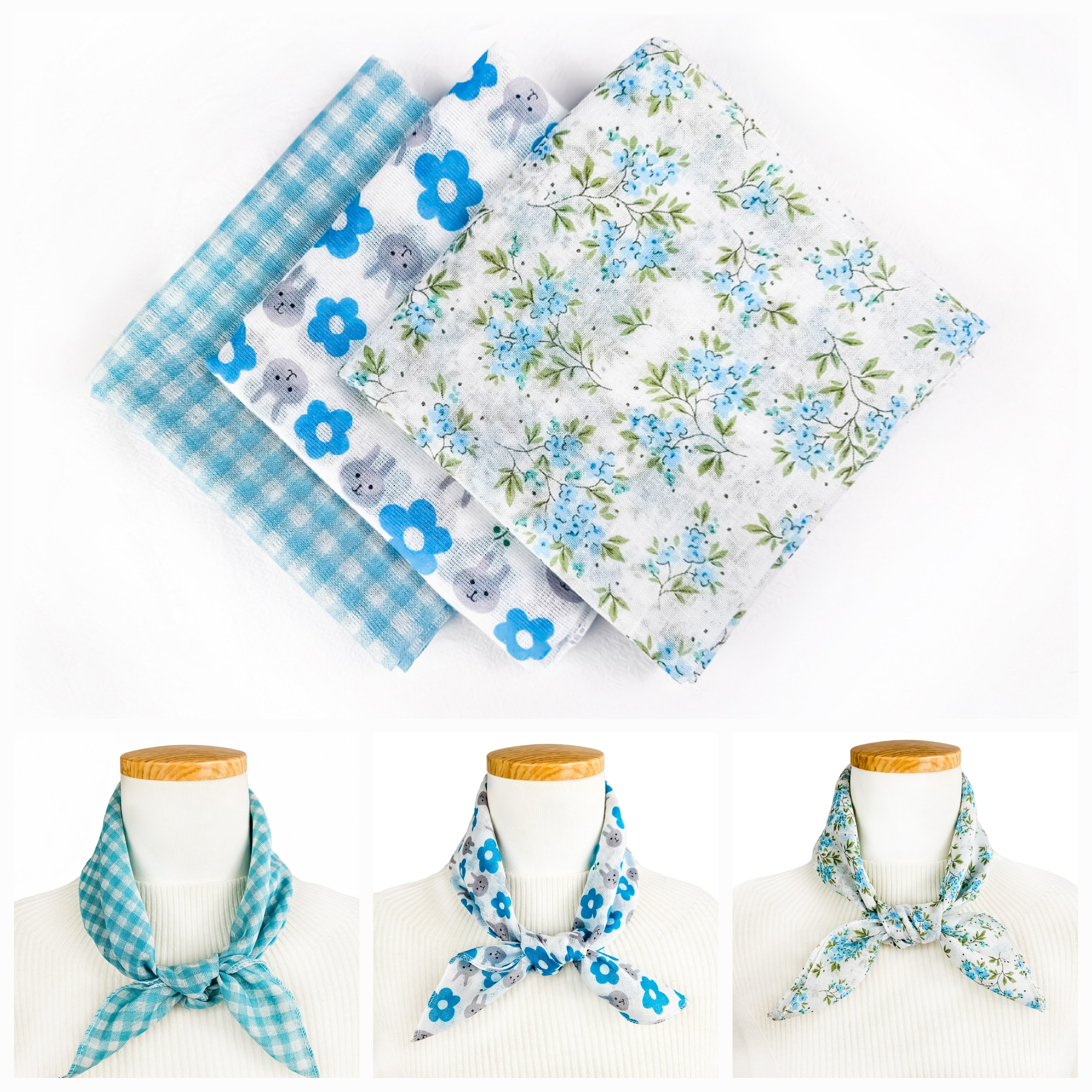 이코제이 국내생산 아사면 스카프 손수건 3종 세트 12,500원