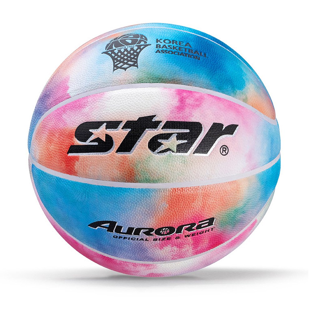 스타 농구공 오로라 6호 여성및 초등학생용 블렌드 레인보우 색상을 적용한 화려한 농구공 학교체육 BB5366 42,000원