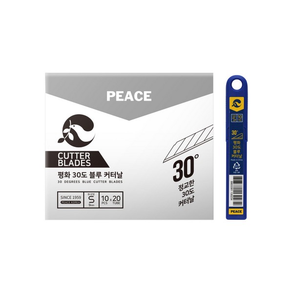 피스코리아 30도 블루 커터날 10본입 통 1,900원