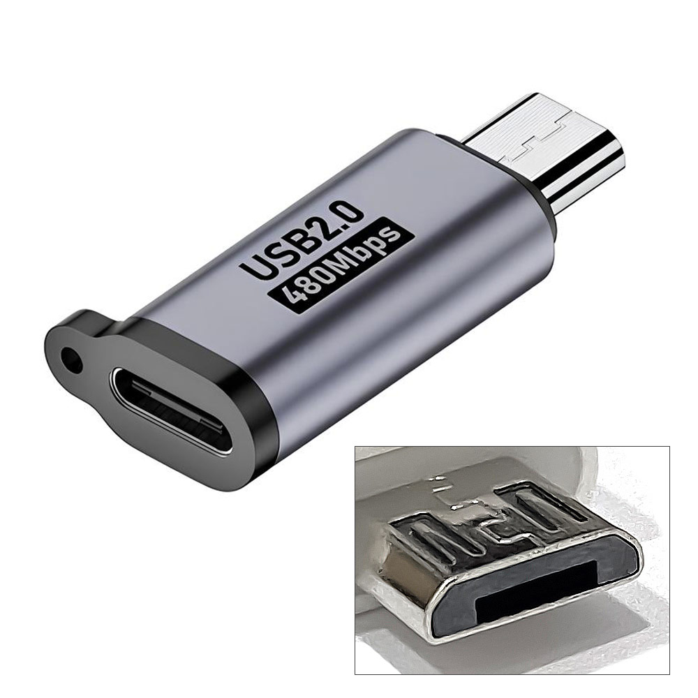 C to 마이크로5핀 젠더 컨버터 커넥터 구형 모바일 기기 스마트폰 데이터 전송 급속충전 지원, 1개 6,320원