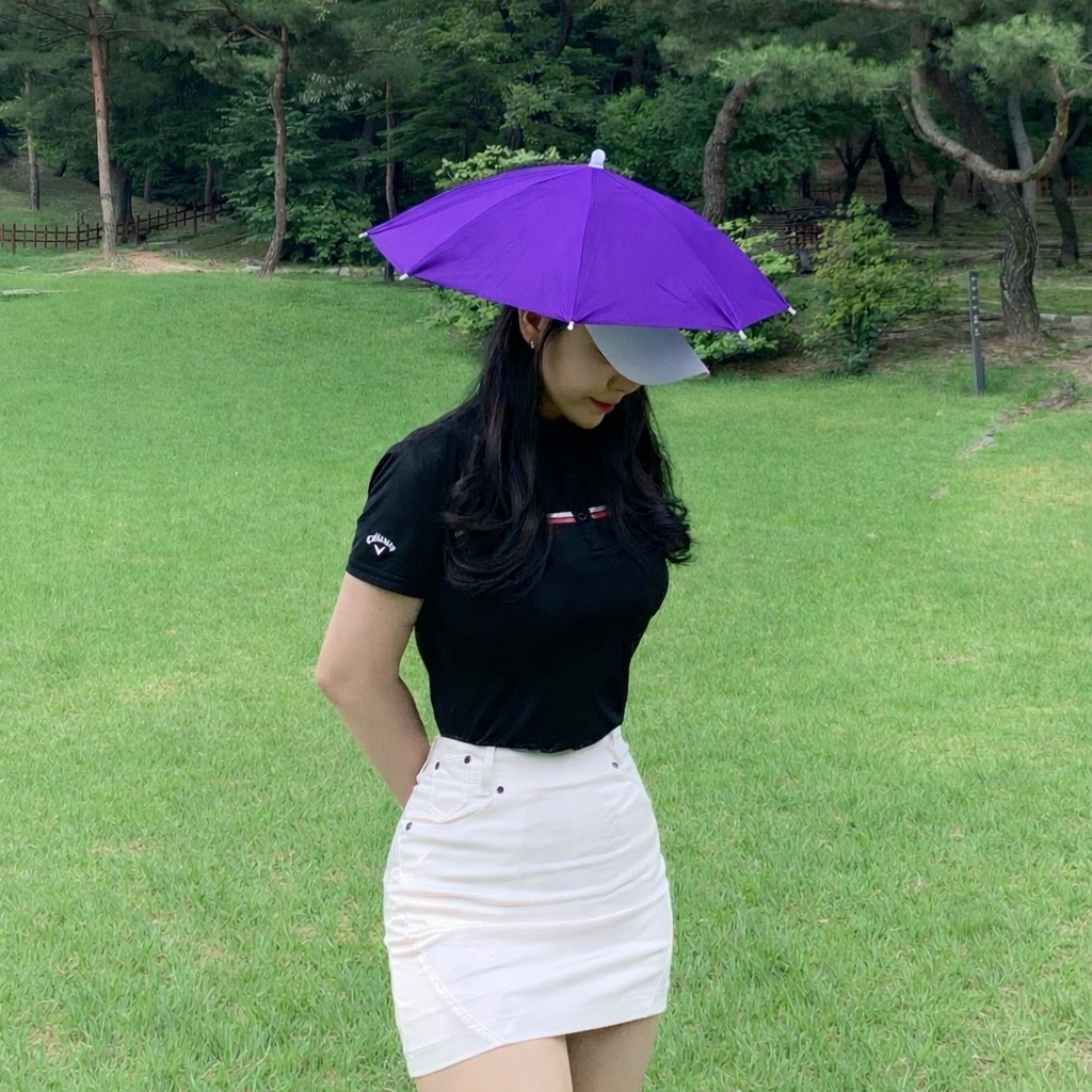 카리엘 머리에 쓰는 우산모자 uv차단 골프 8,900원