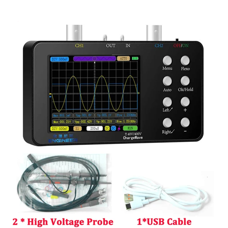 SCO2 듀얼 채널 디지털 오실로스코프 아날로그 대역폭 자동 PWM 전자 수리 도구 10Mhz 샘플링 속도 2.5 KSA 67,600원