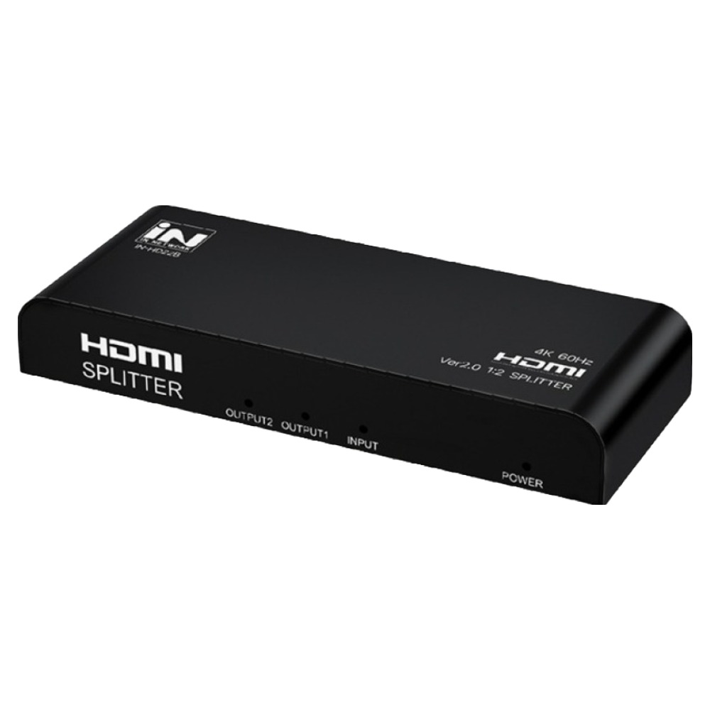 인네트워크 4K 60Hz 지원 HDMI Ver2.0 화면복제 1:2 영상 분배기 아답터 포함 IN-HD22B, 혼합색상, 1개 27,100원