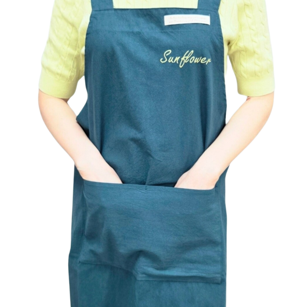 컬러 린넨 원피스 어린이집 공방 식당 맞춤 선물 로고 자수 앞치마 길자수 25,250원