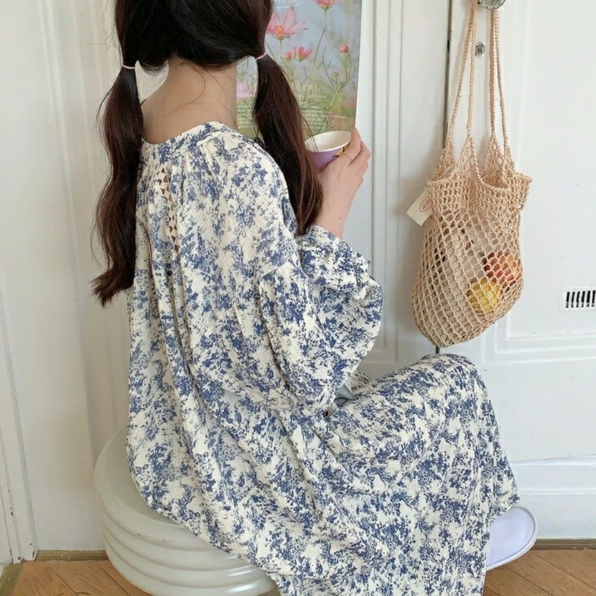 순면 플라워 롱 원피스 잠옷 여성 뜨왈 파자마 홈웨어 _ 빅사이즈 임산부 추천 36,800원