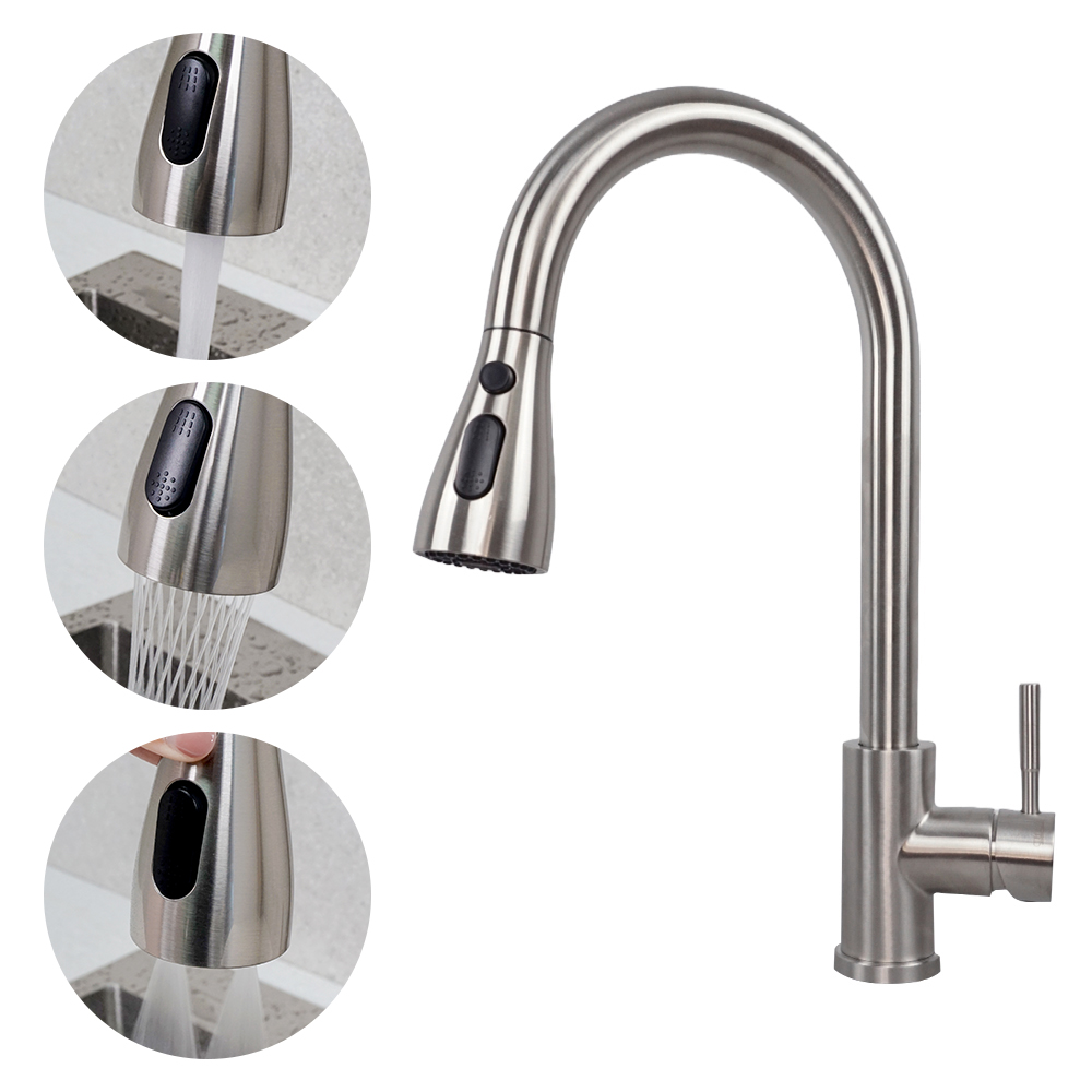 아바스 무광 3way 거위목 주방수전 싱크대 스테인리스 수도꼭지, 1개 34,600원