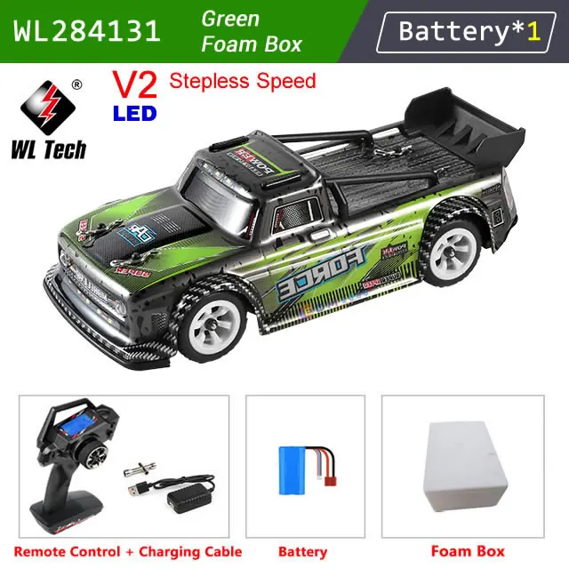 WLtoys 284131 1:28 4WD 2.4G 미니 RC 레이싱 카 고속 오프로드 원격 제어 LED 라이트 드리프트 합금 트럭 91,100원