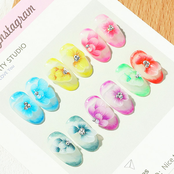 e세상 그라데이션 꽃잎 나비파츠 12칸세트 네일아트 19,900원
