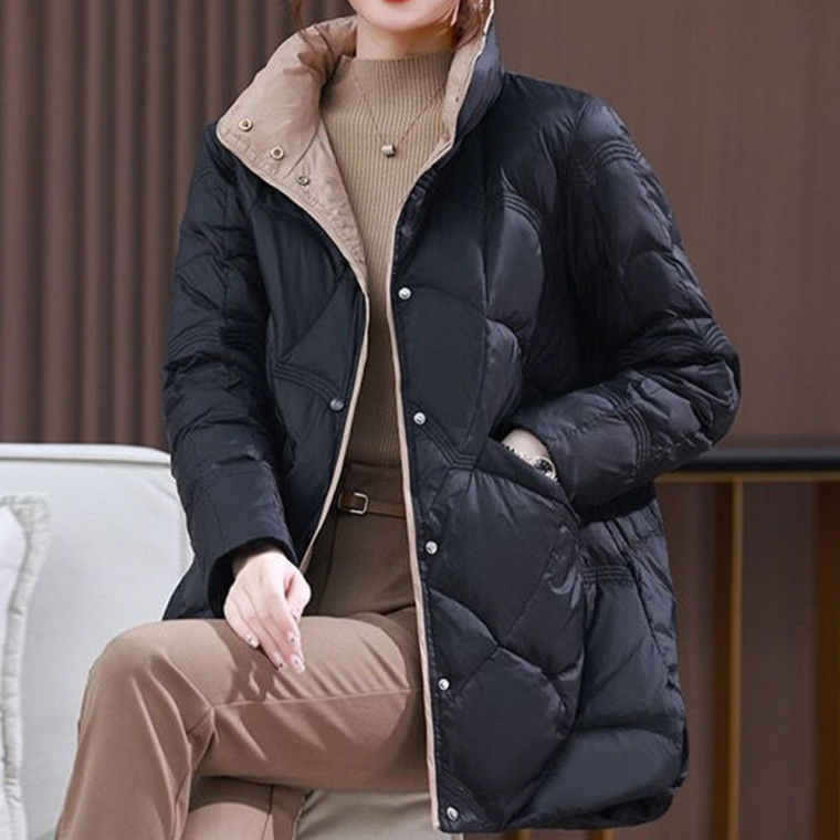 2500배송 하이퀄 오리털 자켓 간절기 여성경량패딩 여성보온 배색 카라 코트 패딩점퍼 43,350원