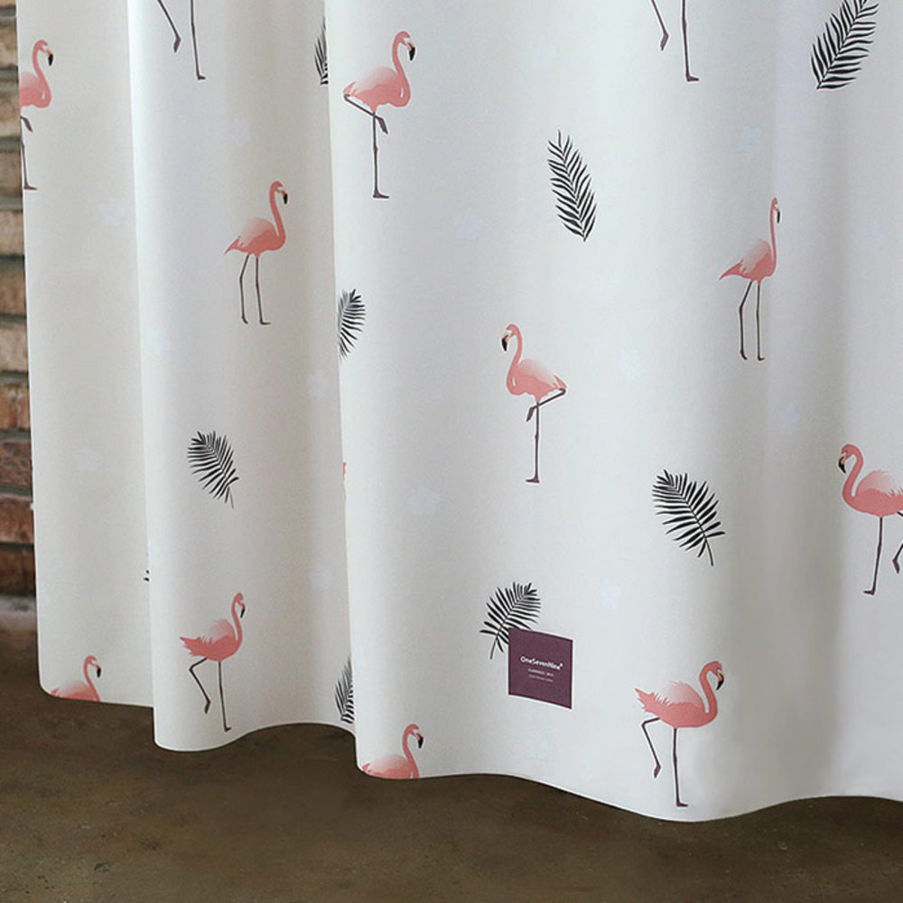 원세븐나인 썸머에디션 플라밍고 패브릭 샤워커튼 1800mm x 1880mm 37,400원