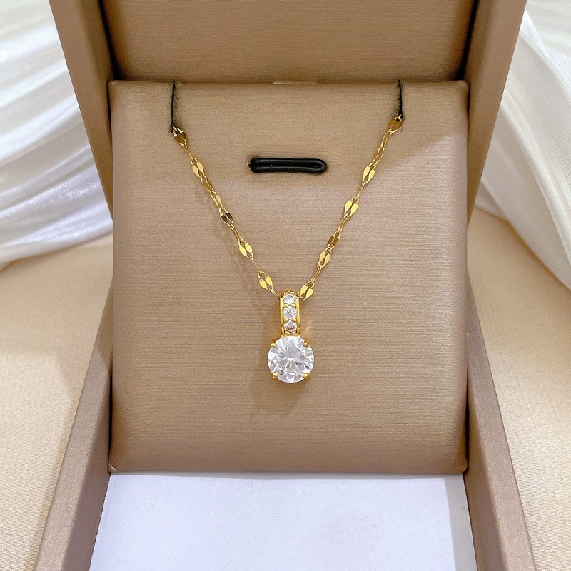 Seolvia 14K 도금 다이아몬드 1캐럿 네크리스 여성 선물 추천 JY-04 48,890원