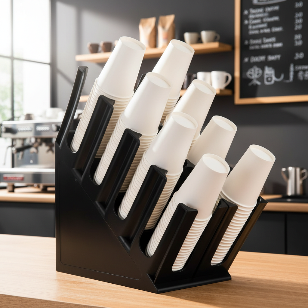 팩토리얼 카페 컵 디스펜서 업소용 테이크아웃 일회용컵 보관함, 1개, 블랙 44,000원