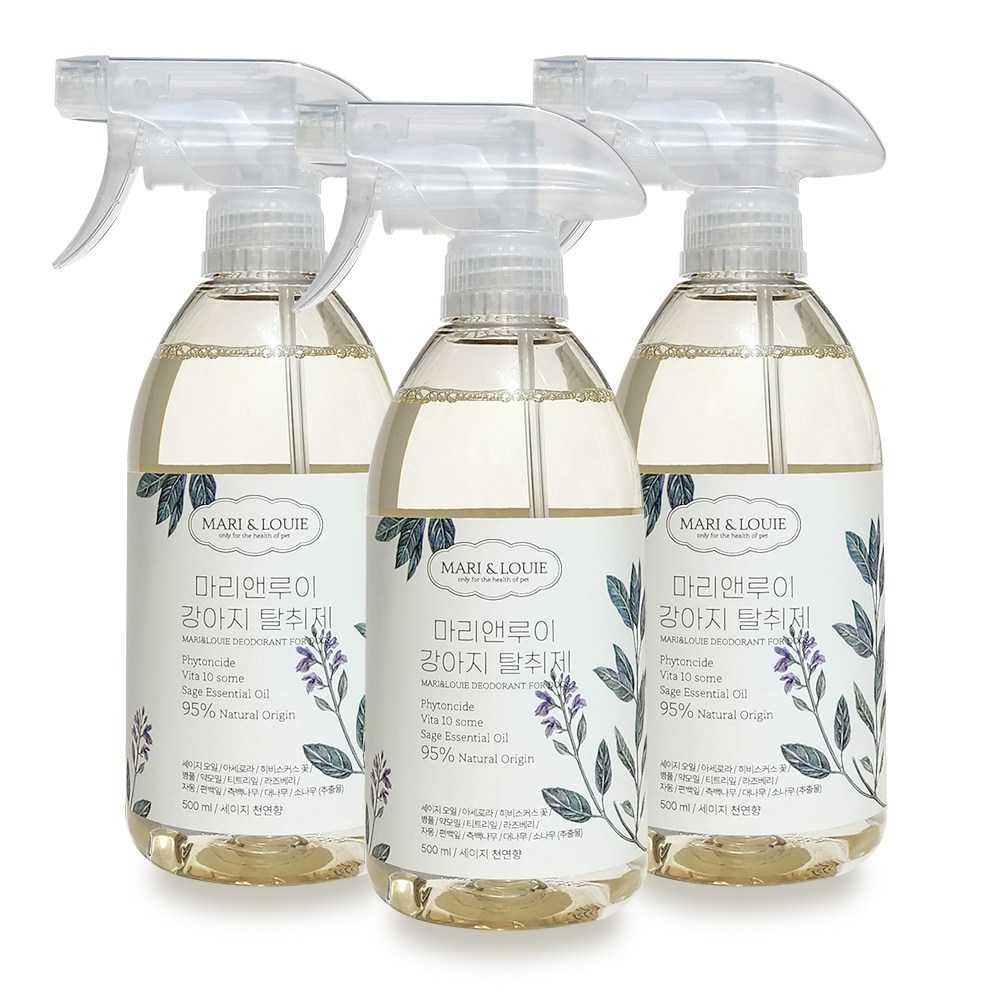 마리앤루이 강아지탈취제 강아지소변탈취제 천연향 천연성분 동물용의약외품, 3개, 500ml 56,400원