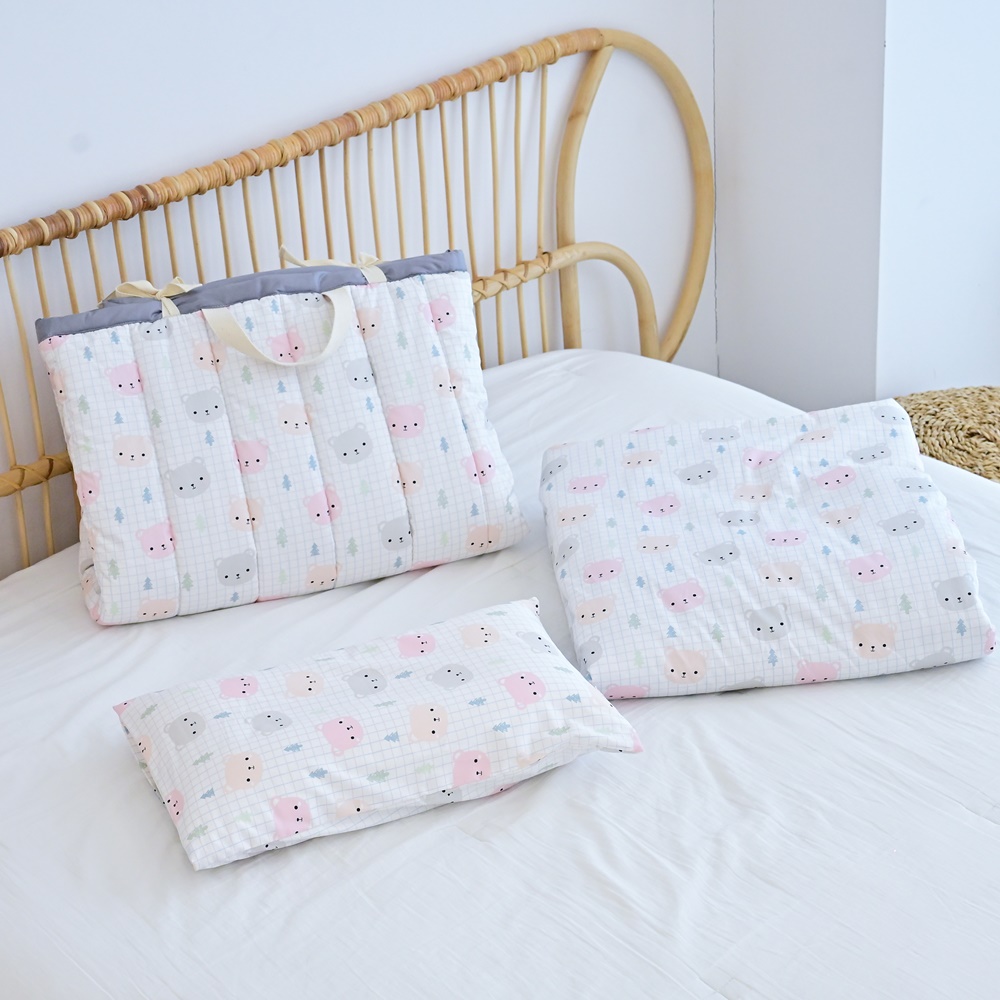 아띠블랑 코튼 낮잠이불 세트 분리형, 체크베어 89,300원