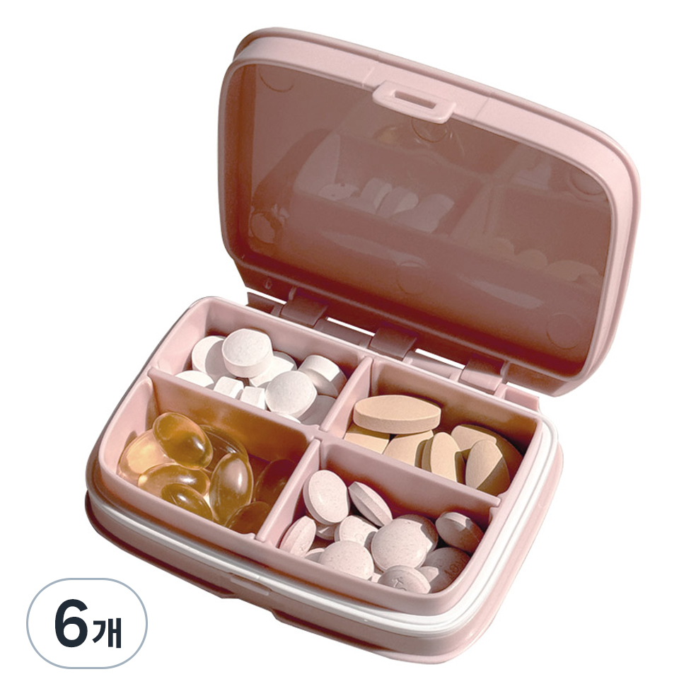 더플로우 깔끔하고 슬림한 칸칸이 휴대용 알약 케이스 4칸 핑크 22,800원