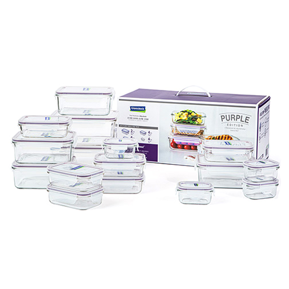 글라스락 퍼플에디션 직사각 밀폐용기 16p 선물세트 79,270원