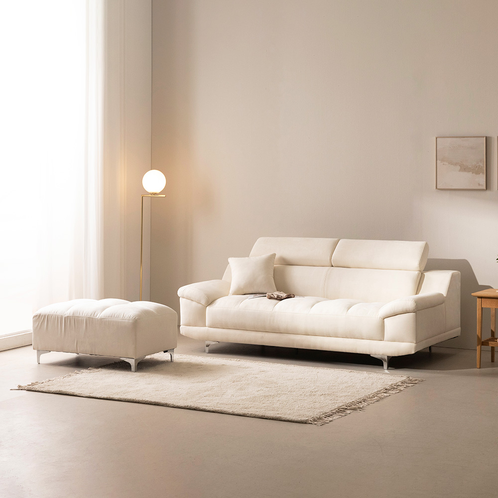 [할인해봄] 파로마 아놀드B 아쿠아텍스 무빙헤드 패브릭 3인 소파 스툴 포함 279,000원