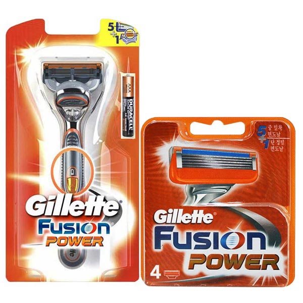 질레트 퓨전 파워 세트, 1세트, 면도기 + 면도날 4p 34,000원
