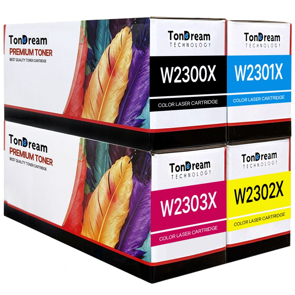 HP W2300X 대용량 호환토너 4색세트 Laserjet Pro 4203dn 4203dw MFP 4303dw 4303fdn 4303fdw 재생, 1세트, 검정,파랑,노랑,빨강 98,900원