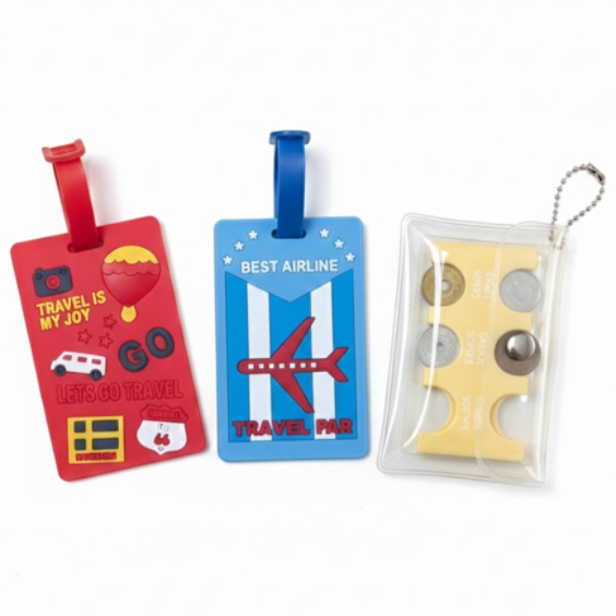 담픽 일본여행 세트 캐리어 네임택 2개 + 엔화 동전케이스 1개, PVC 투명 파우치 증정 13,600원