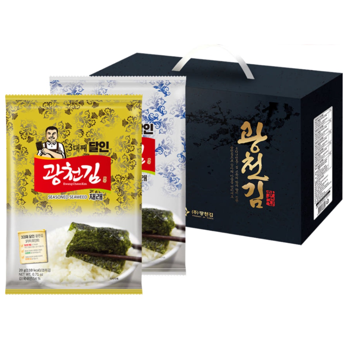 광천김 선물세트 3대째 달인 30-5호 재래전장 10봉+파래전장 10봉 세트 38,000원