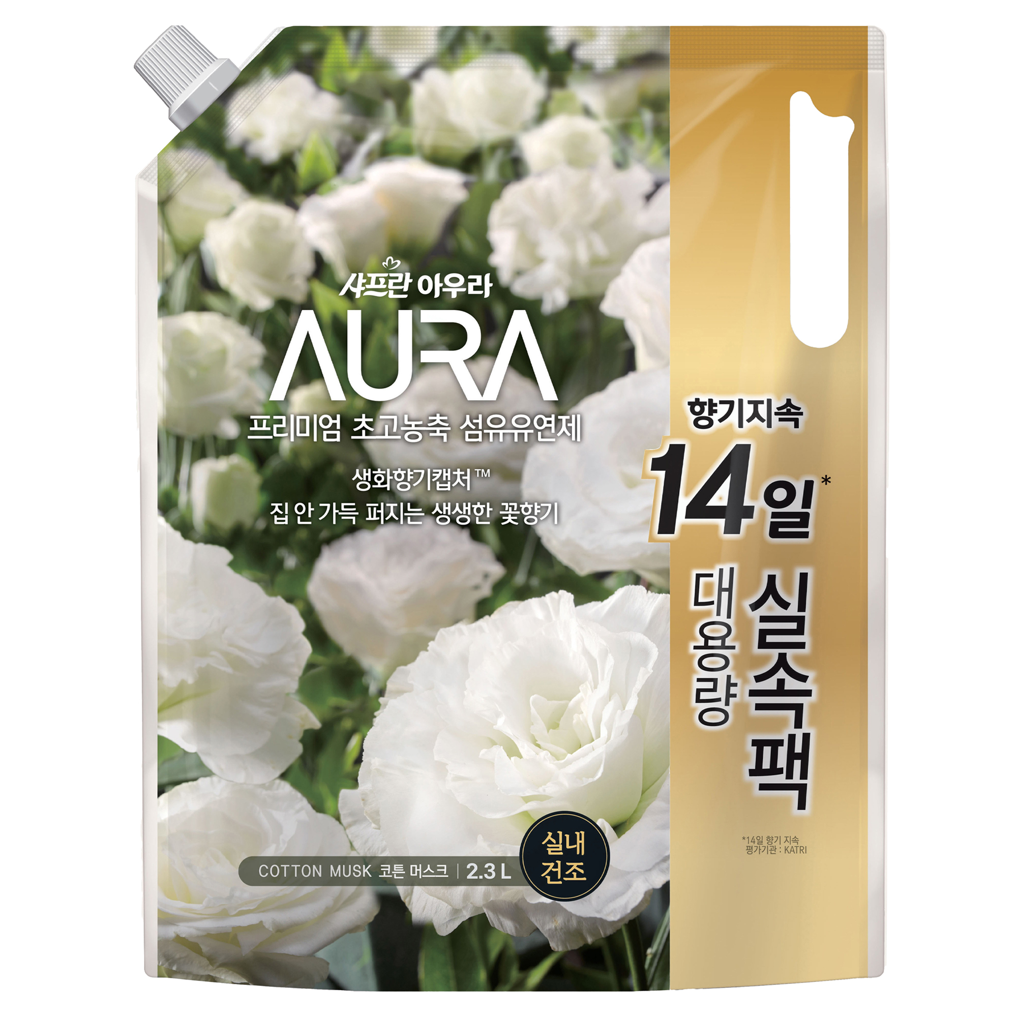 아우라 초고농축 프리미엄 섬유유연제 코튼머스크 리필 15,800원