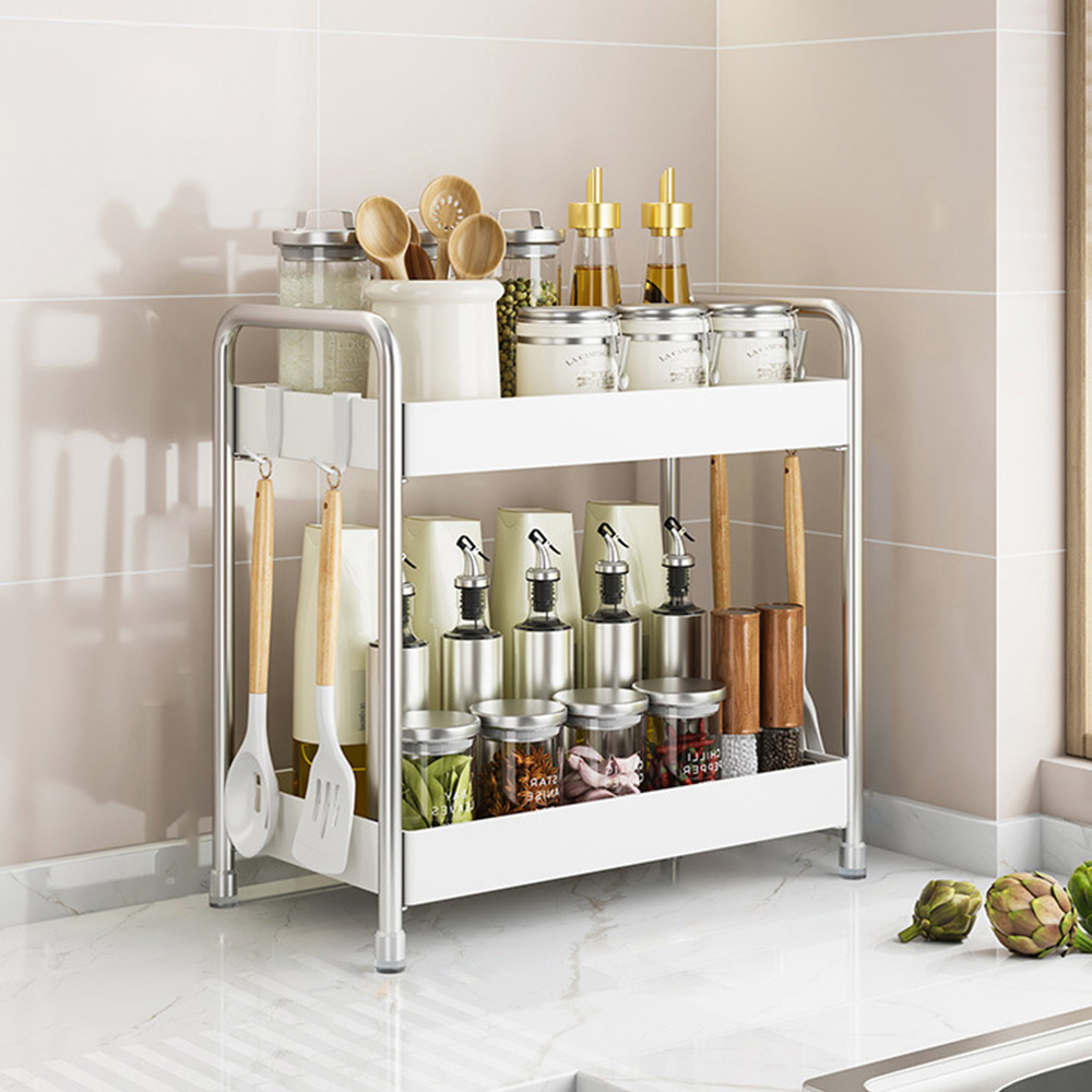 홀리쿡 스텐 선반 주방 양념통 정리 도마 수납 보관 일자형 선반, 화이트, 1개 19,800원