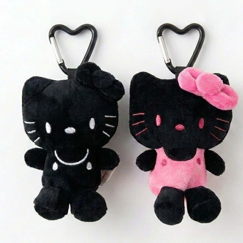 정품 헬로키티 키링 2종 키티 키링 가방고리 백참, 1개, 블랙 11,500원