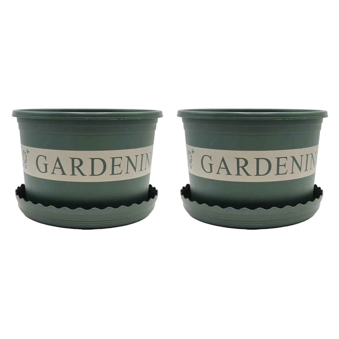 가든잇 가드닝 플라스틱 화분 낮은형 2개세트 (받침포함) 15,500원