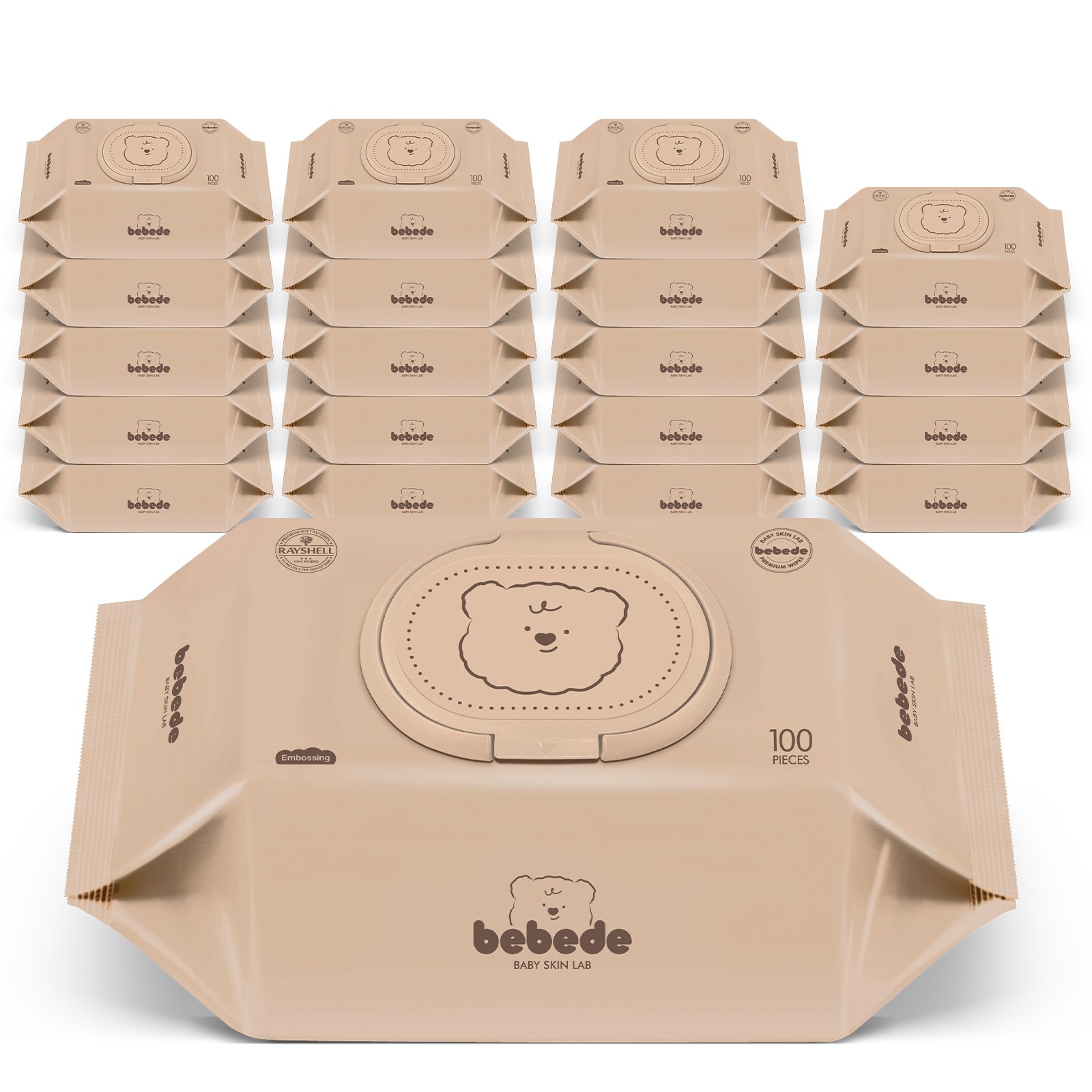 베베드 물티슈 아기곰 캡형 대용량 엠보싱 저자극 아기물티슈 100매 20팩, 20개, 100매, 50g 18,900원