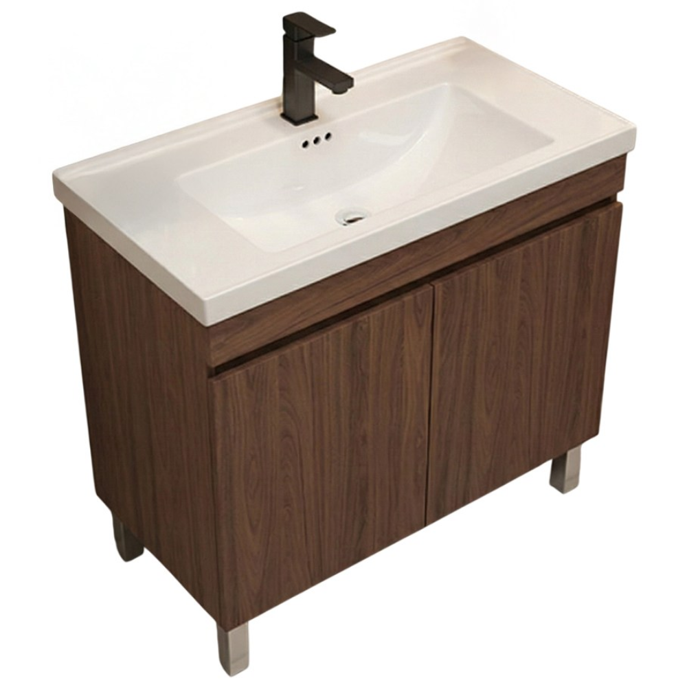 미리바스 튼튼한 세면대 하부장 욕실 화장실 세면기 밑 수납장, 월넛 249,000원