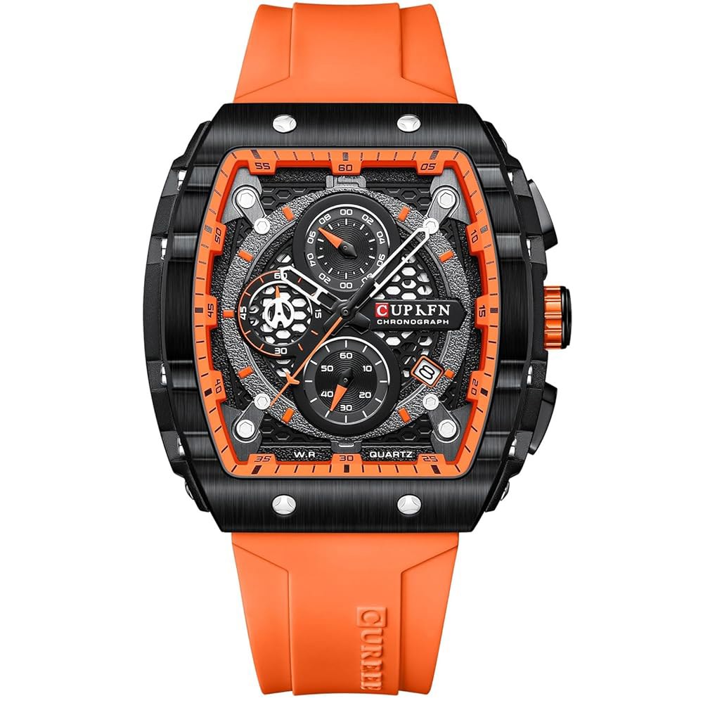 남성용 고급 크로노그래프 시계 남성용 고무 스트랩 블랙 방수 날짜 아날로그 쿼츠 시계 92,300원