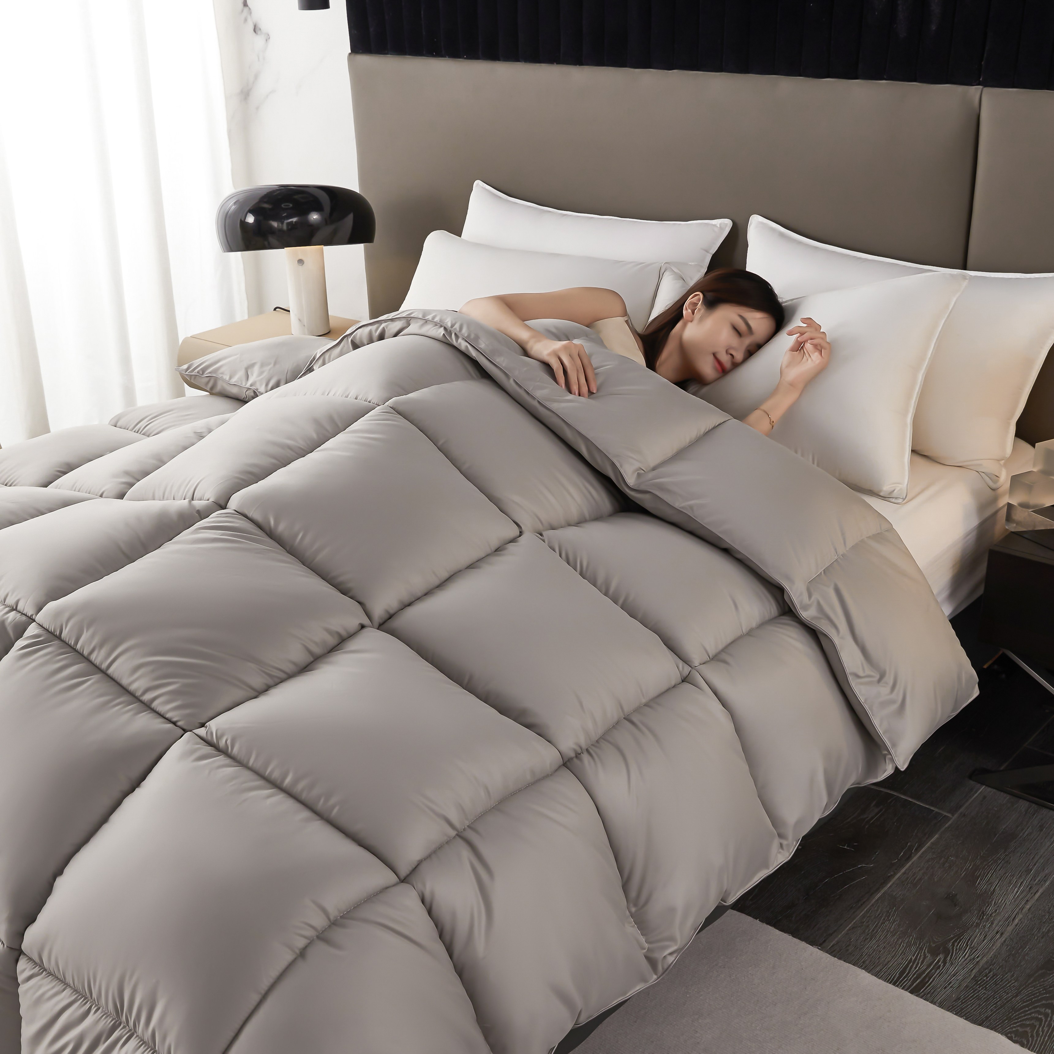 FROKOM 거위털 구스 다운 호텔 이불 따뜻한 겨울용 침구, 그레이 42,900원