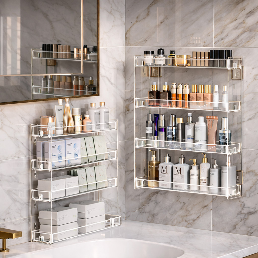 예은홈시스 벽걸이n스탠드 아크릴 무타공 4단 선반, 단일색상, 1개 19,900원