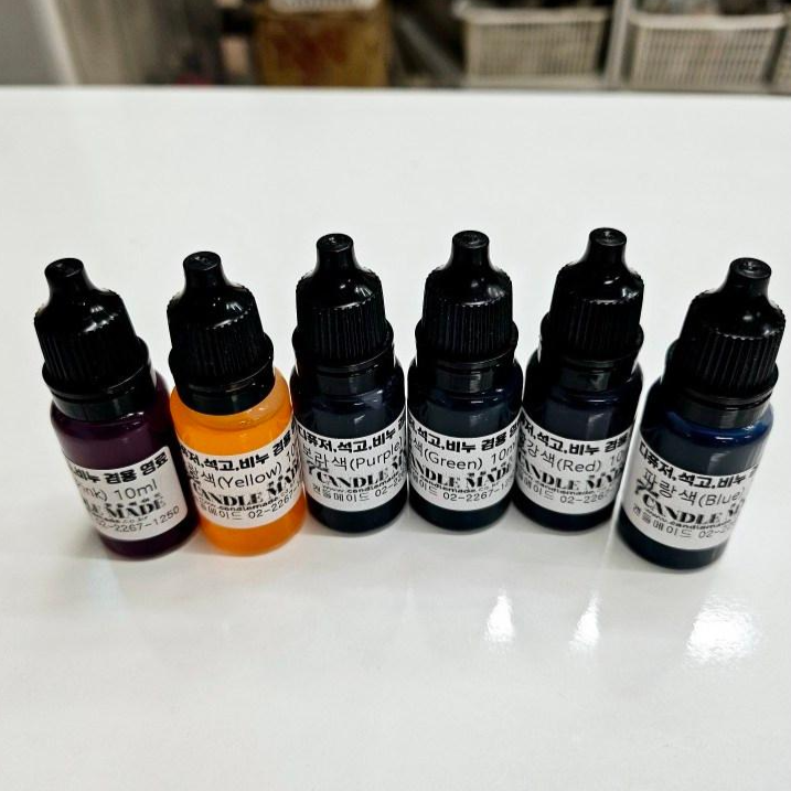 [캔들메이드] 디퓨저,석고.비누,인센스,향수,수용성색소 10ml * 6세트, 1개, 10ml, 무 7,900원