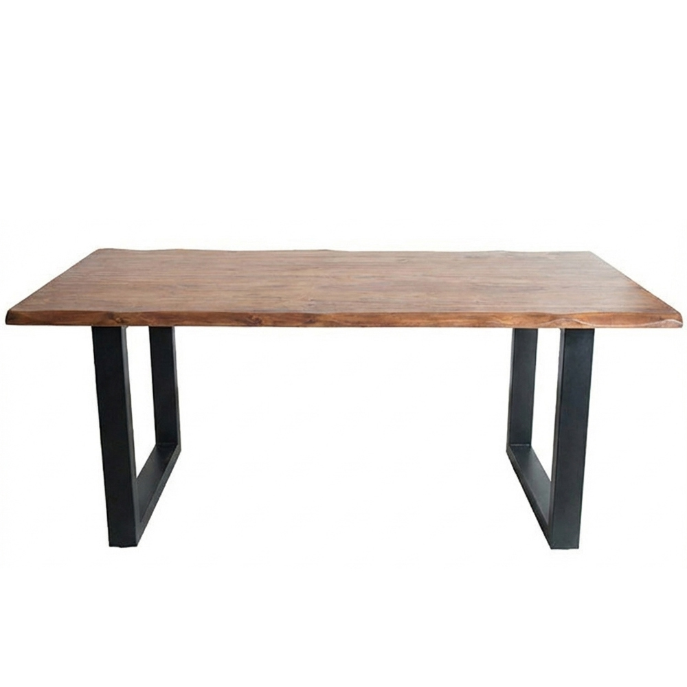 팀버그레인 원목 테이블 카페 주방 우드슬랩 식탁 천연 나무 인테리어 거실 긴 다이닝 탁자, 4인용, 내추럴 브라운 (네추럴 텍스쳐) 252,900원