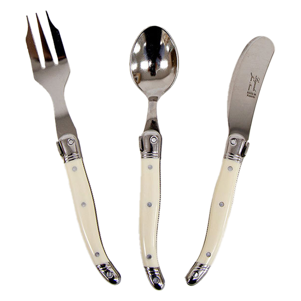 장네론 라귀올 커트러리 케이크 3종 세트, 아이보리, 스푼 + 포크 + 버터나이프, 1세트 44,200원