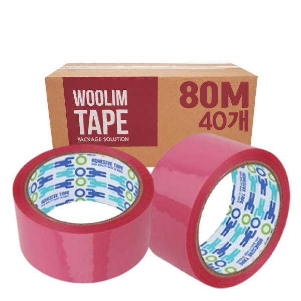 우림 박스테이프 컬러 중포장 80M 40개 택배 포장용 41,000원