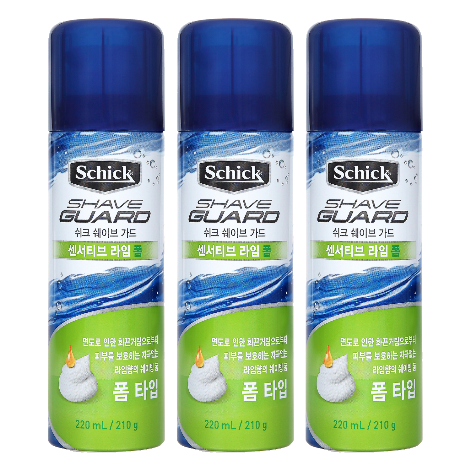 쉬크 쉐이브 가드 센서티브 라임 쉐이빙폼 8,900원