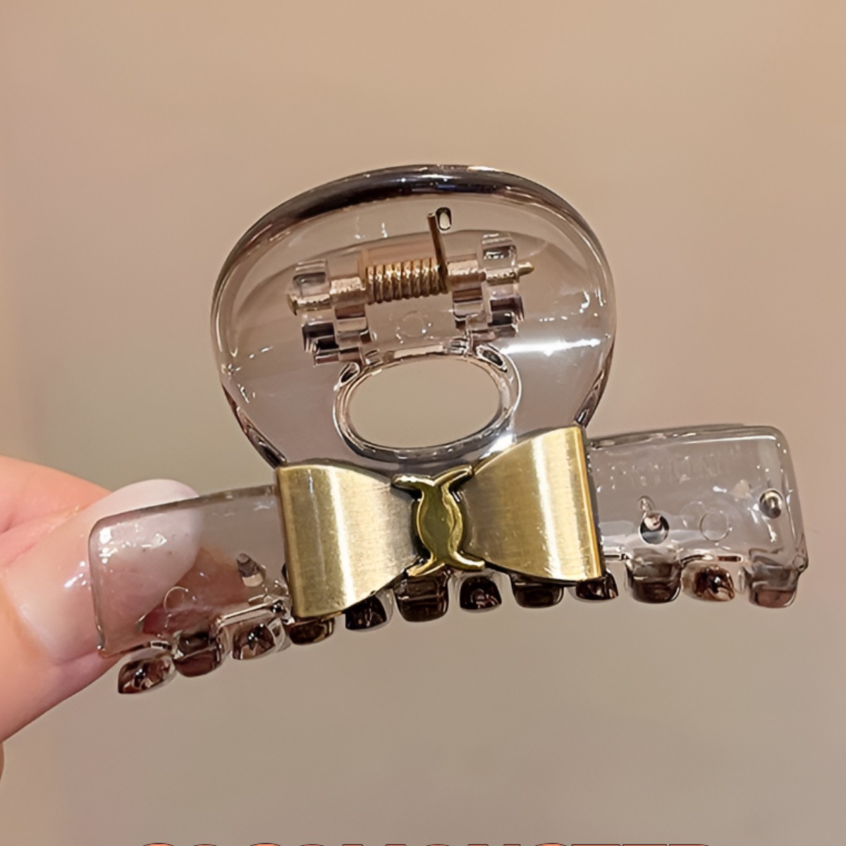 COCOMONSTER 프리미엄 골드 리본 올림머리 헤어 집게핀 반머리 집게핀 6cm 12,900원