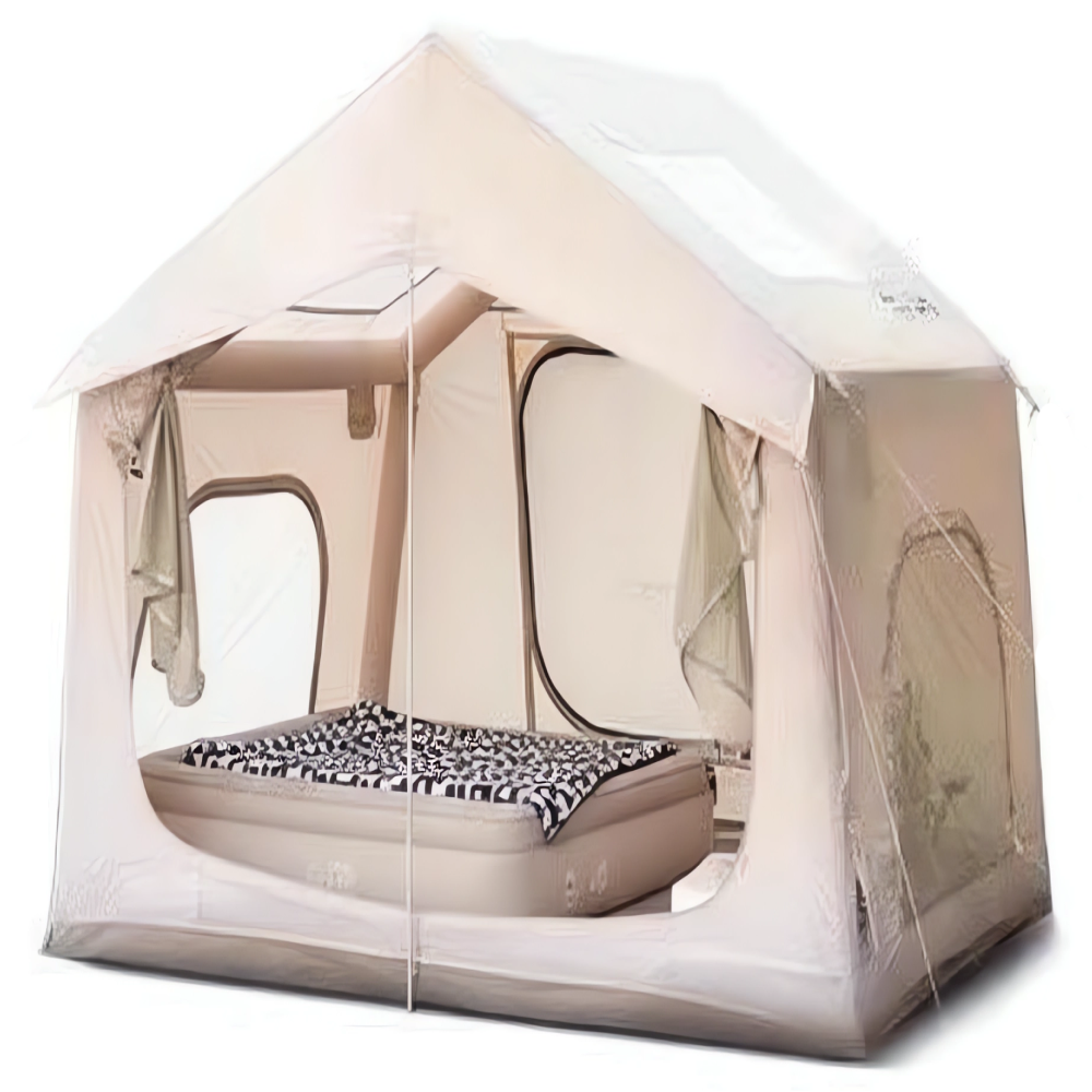 캠핑마운틴 에어텐트 글램핑 원터치 방수, 4인용 + 메트리스, 베이지 스카이뷰 760,000원