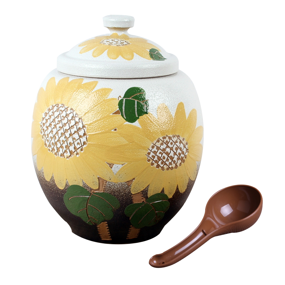 투톤 해바라기 쌀항아리 + 쌀바가지 39,900원