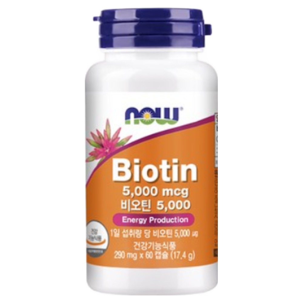 나우푸드 비오틴 5000mcg 60캡슐 2개월분, 60정, 1개 15,000원
