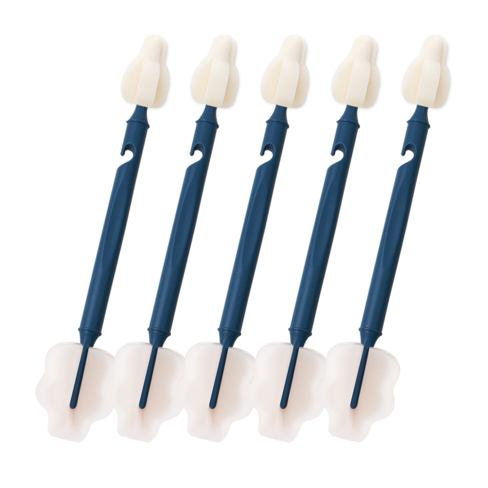 하이비 몽글이 젖병 젖꼭지 텀블러 세척솔, 듀얼와이드솔5P / 클래식네이비, 1세트 18,500원