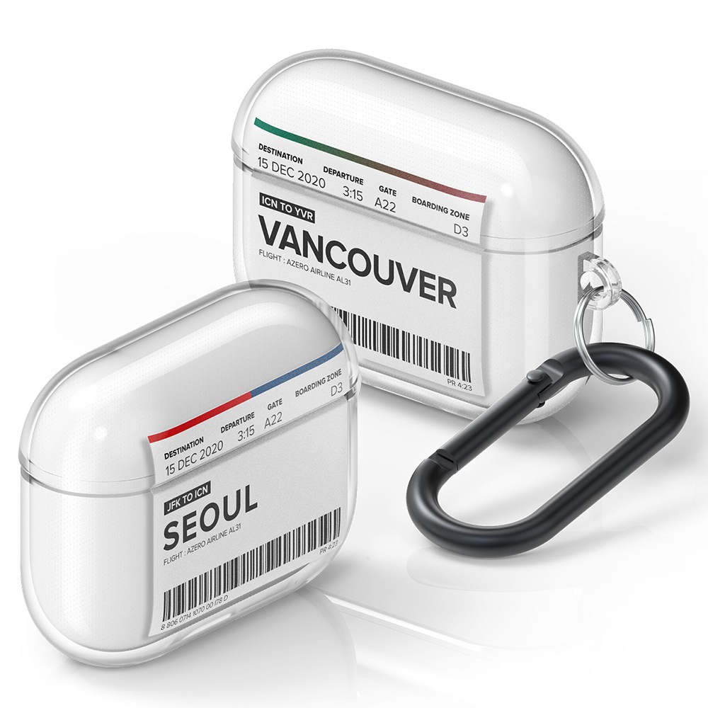 플래나 에어플레인 티켓 시리즈 에어팟 프로 커스텀 TPU 투명 케이스 9,900원