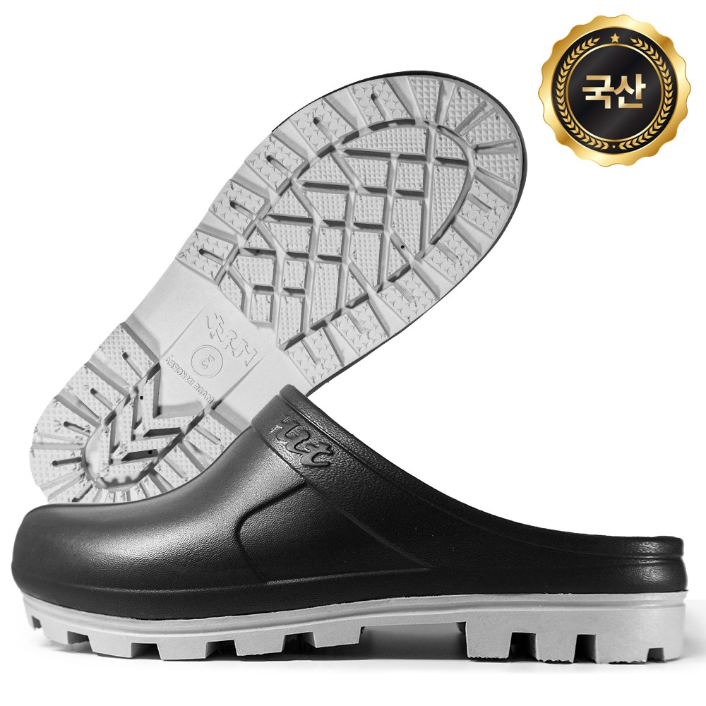 띵크프로덕트 미끄럼방지 논슬립 국산 방수 주방화, 1개, 블랙 260mm 슬리퍼형 17,500원