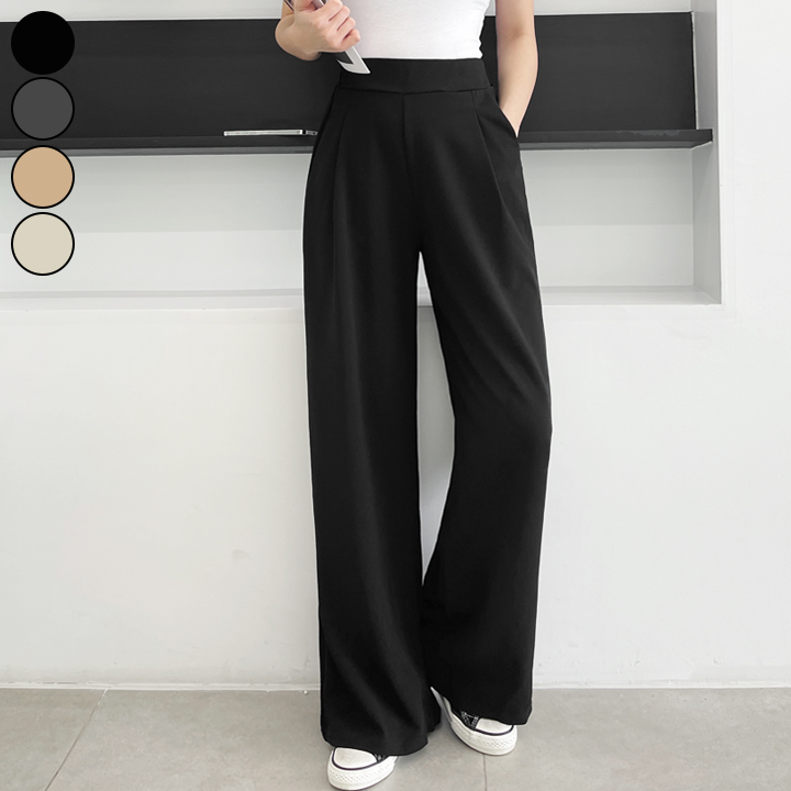 가비진 여성용 숏/기본/롱 기장선택! 스판 좋은 핀턱 밴딩 일자 와이드 팬츠 키작녀 키큰녀 바지 빅사이즈까지 15,830원