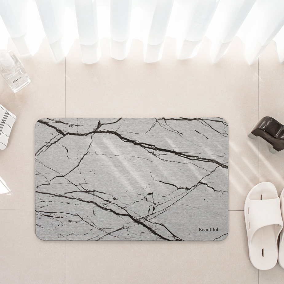 모던홀릭 규조토 욕실 발매트 단면프린팅, 마블 다크그레이 13,000원